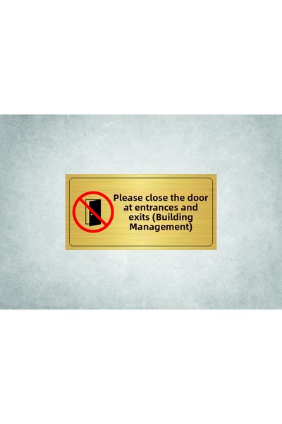 sıradışıhediyem قم بإغلاق الباب على المدخل والمخرج من الصفائح المعدنية المكتوبة