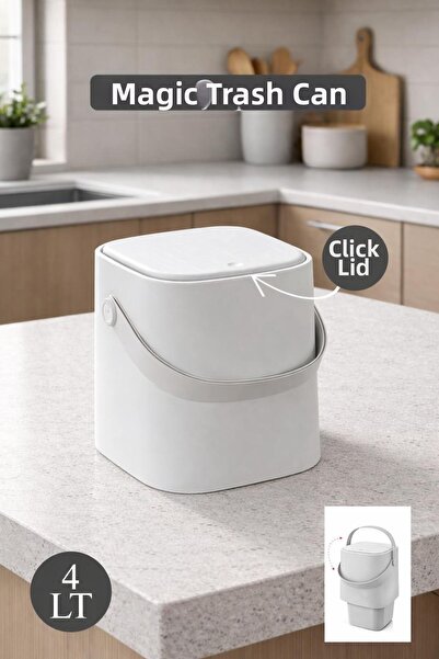 Funny Life 4 Liter Magic Trash Can with Click Lid and Inner Bucket - Bathroom...