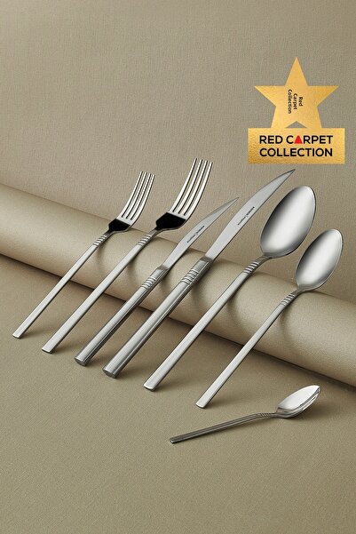 Karaca Elegance Nile Platinum 12-Person 84-Piece Cutlery Set