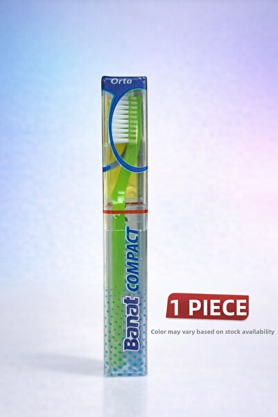 FREEDOM STOREE فرشاة أسنان بانات كومباكت 1 قطعة متوسطة الصلابة مع غطاء واقي