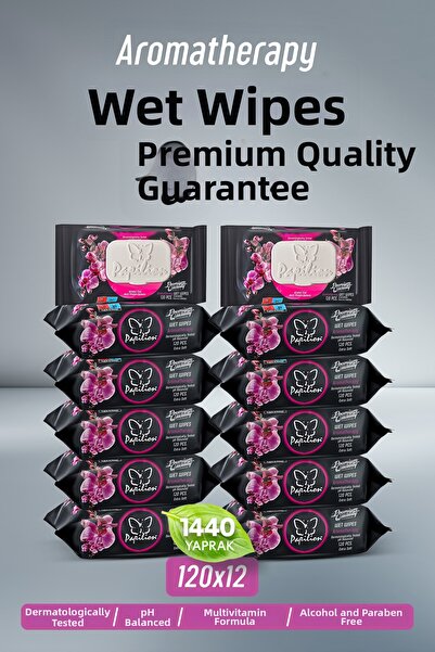 Papilion مناديل مبللة للعلاج بالروائح العطرية 120 ورقة × 12 عبوة (1440 ورقة) ...