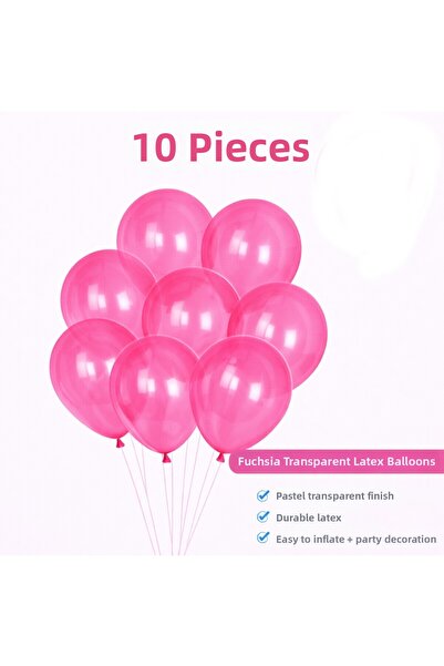 Laviyosa 10 Pieces Neon Fluorescent Transparent Latex Balloon 12 Inch Birthda...
