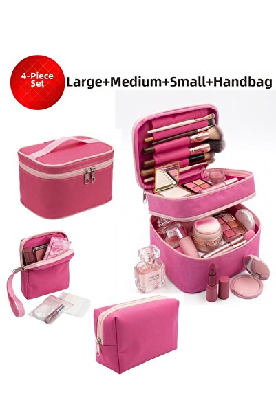 NS reliable مجموعة من حقيبة حقيبة مكياج ومستحضرات تجميل للسفر - مقاوم للماء م...