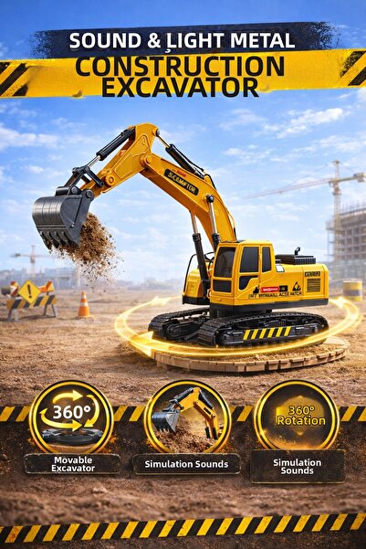 TRENDZONE Remote Controlled Metal Scoop Toy with Sound and Light – 360 °   Ro...