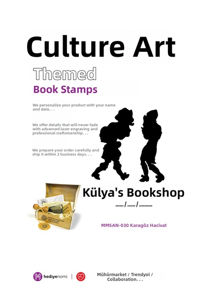 HEDİYENOMİ Mühürmarket > Karagöz Hacivat Culture Art Book Seal - Ex-Libris - ...