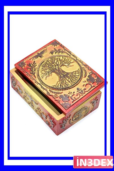 İN3DEX صندوق تخزين بتصميم ميستيك مع شكل شجرة الحياة المنقوشة