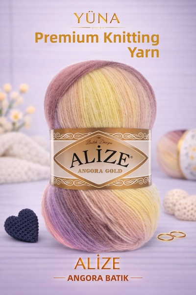 Alize نسيج أنغورا سترة باتيك ذهبية سترة خيط حياكة للسترة 6954