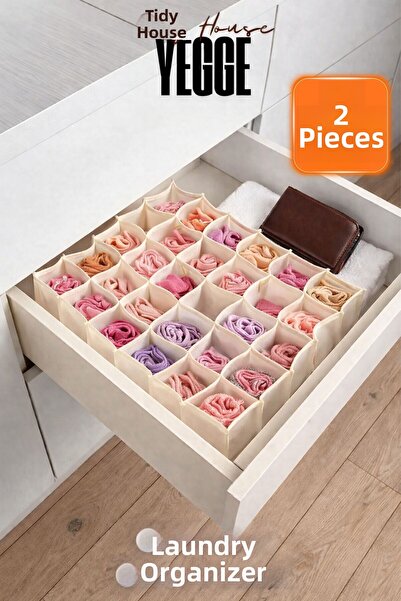 YEGGE 2 τεμάχια Οργανωτής ρούχων και κάλτσες τύπου κηρήθρας με 30 θήκες, Οργα...