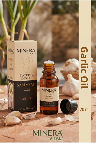 MİNERA VİTAL زيت الثوم 20 مل (زيت الثوم) 100% نقي معصور على البارد في زجاجة م...