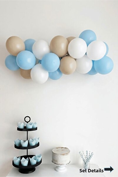 Bunloon Blue White Skin Color Balloon Set 20 Pieces 11 Inch Party Balloons