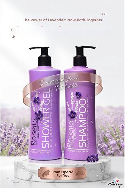 ROSELLA شامبو لافندر + جل استحمام 500 مل، عبوة من قطعتين