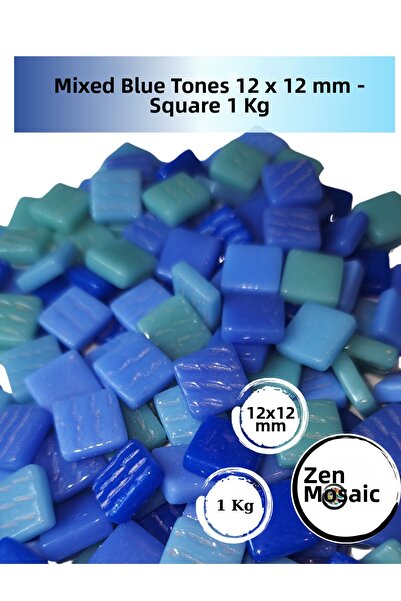 Zen Mozaik Mixed Color Glass Mosaic Tiles for Your Artistic Mosaic Works - 1 kg