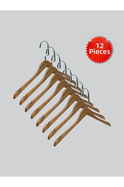 NYN خشب M001-Ç (خطاف فضي لاما) شماعات للقمصان والقمصان القصيرة والبلوزات والف...