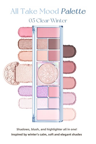 PERIPERA لوحة مكياج متعددة الوظائف All Take Mood Like Palette (05 Clear Winte...