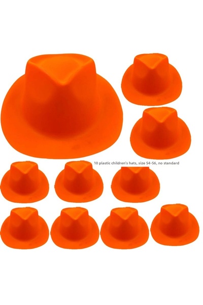 partidolu Plastic Orange Color B Laceless Cowboy Hat for Show Children's 10 P...