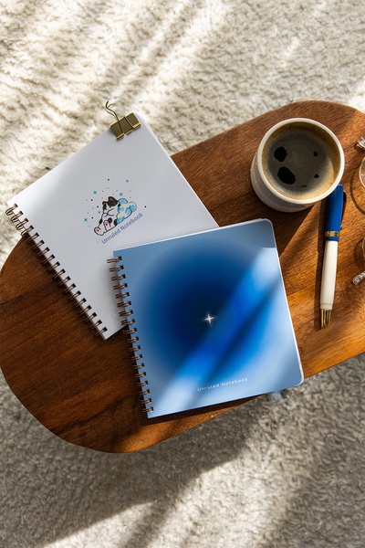 PAPERORA Σετ 2 τεμαχίων από χαρτόνι με σπιράλ εξώφυλλο, απλό σημειωματάριο χω...