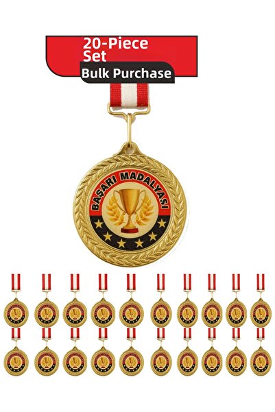 siverek reklam Achievement Medal Set of 20 Gold Color Award Medal School Spor...
