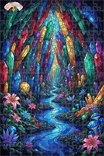 Esranın Dünyası لغز خشبي من كريستال غاردن فالي فوتس فن الشلالات مزدوج الطبقات...