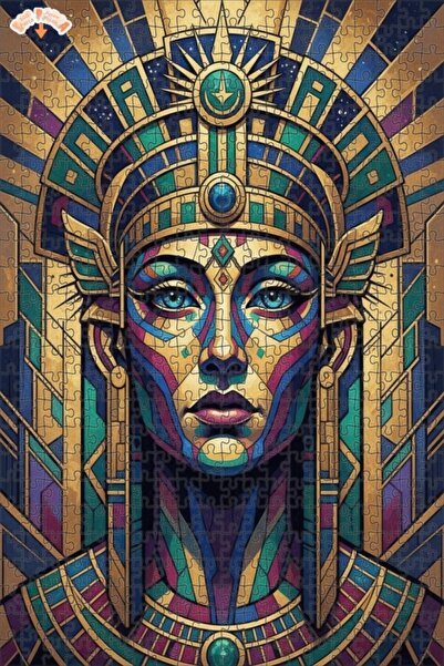 Esranın Dünyası Mystical Queen of Egypt Watercolor Look Art Double-Layer Fram...