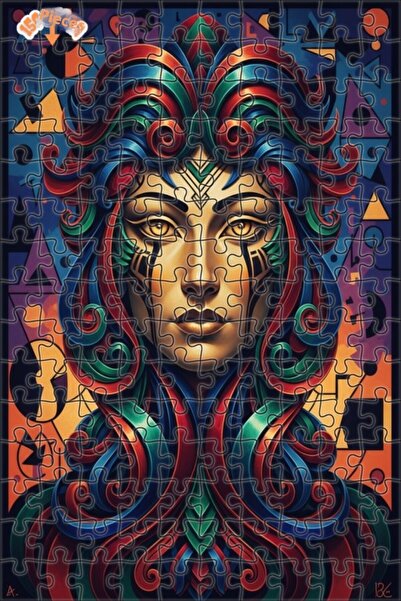 Esranın Dünyası Mysterious Woman Portrait Oil Painting Look Double Layer Fram...