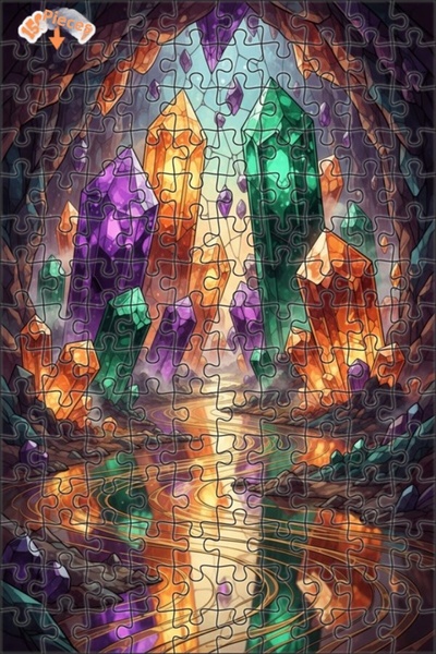 Esranın Dünyası لغز فني للكهف الكريستالي الغامض 150 قطعة 20x30