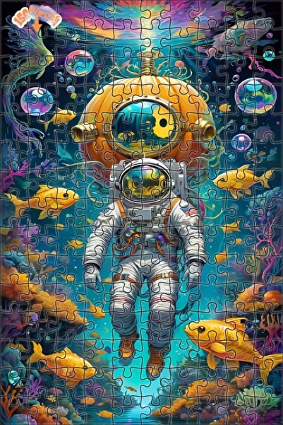 Esranın Dünyası Space Submarine Explorer Oil Painting Lookalike Art Puzzle 15...