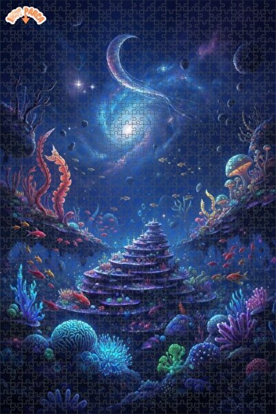 Esranın Dünyası لغز خشبي من سلسلة جالاكسي المرجانية بتصميم فني خيالي مزدوج ال...