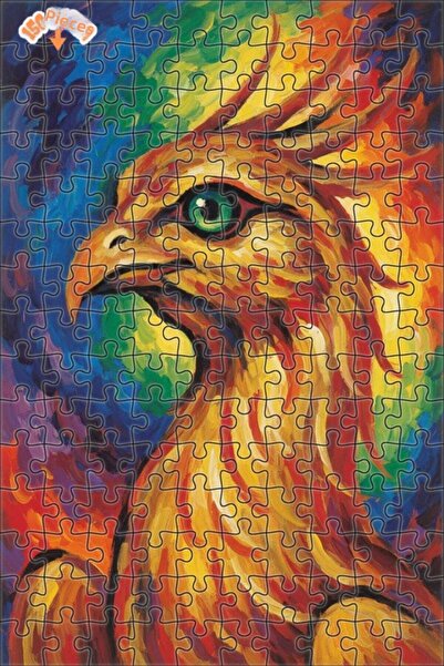 Esranın Dünyası Flame Winged Emerald-Eyed Phoenix Oil Painting Double-Layer F...