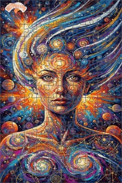 Esranın Dünyası الوجه الروحي للكون لوحة زيتية مكونة من مزدوج الطبقات إطارًا م...