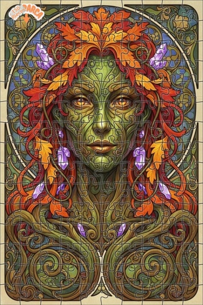 Esranın Dünyası Nature Mother Oil Painting Look Double Layer Framed Wooden Pu...