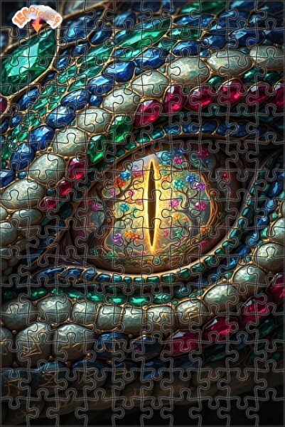 Esranın Dünyası لوحة زيتية على شكل عين التنين السحري، مزدوج الطبقات إطارًا من...