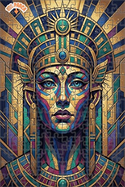 Esranın Dünyası Mystical Queen of Egypt Watercolor Look Art Double-Layer Fram...