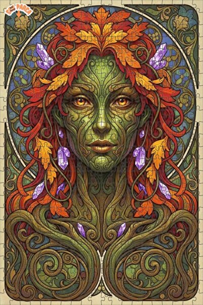 Esranın Dünyası Mother Nature Oil Painting Lookalike Art Nouveau Art Wooden P...