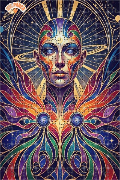 Esranın Dünyası لوحة زيتية تجريدية للطاقة العالمية، ألغاز خشبية مكونة من مزدو...