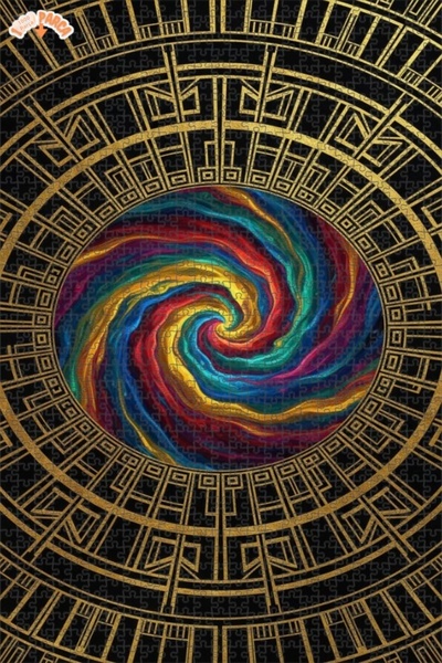 Esranın Dünyası لغز خشبي مكون من مزدوج الطبقات إطارًا بمظهر لوحة زيتية حلزوني...