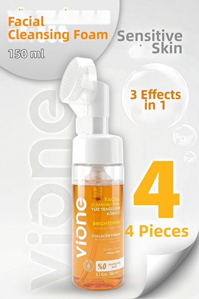 vione Facial Cleansing Foam for Sensitive Skin Brightening Nourishing with Sp...