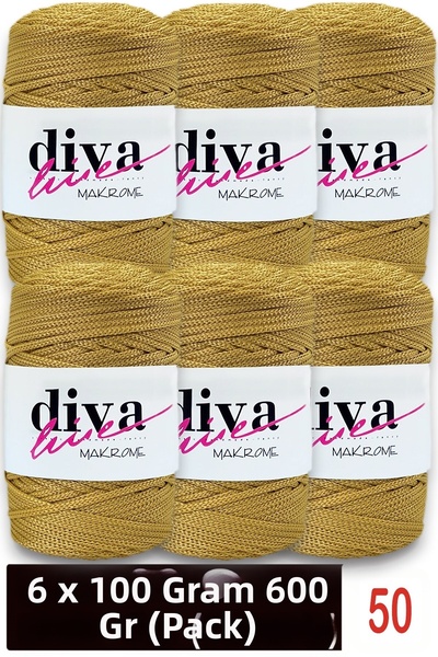 Diva İplik 1,5 mm - 600 γρ. - Πολυεστερική τσάντα μακραμέ Σχοινί Σούπλα (Συσκ...