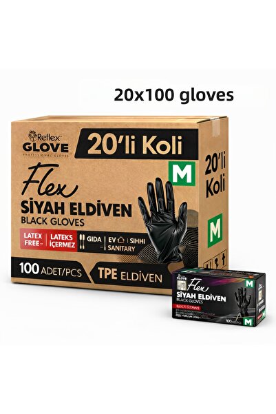 Reflex Flex Eldiven 20 صندوقًا من قفازات TPE للاستخدام مرة واحدة، خالية من ال...
