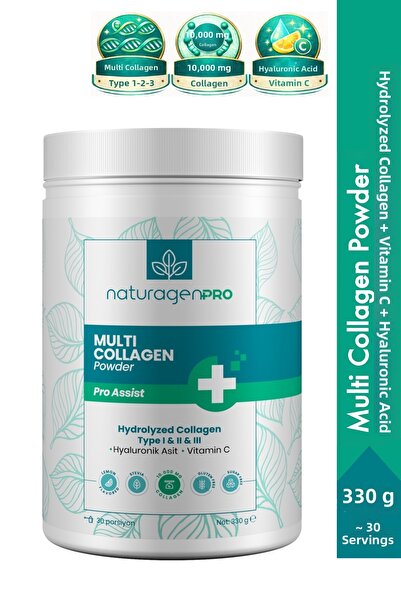 Naturagen Pro Assist Multi Collagen Powder 330 g |   Tip 1-2-3 |   10,000 Mg ...