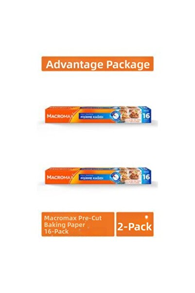 MATMEL 4 Pieces of Macromax Pre-Cut Baking Paper 2 X 16 Pieces