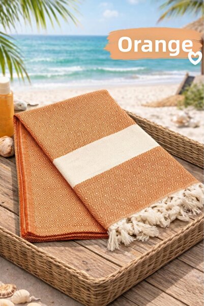 serelya Beach Towel Peshtemal 100% Cotton Diamond Patterned Turkish Peshtemal...