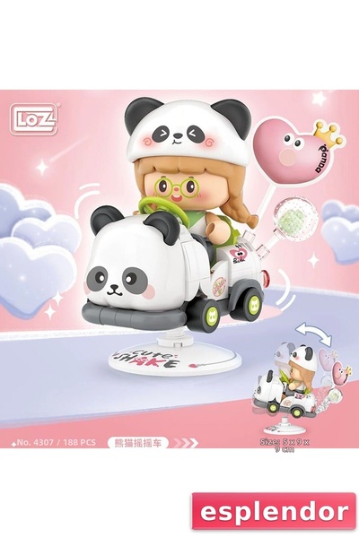 esplendor مجموعة صنع سيارة هزازة على شكل باندا 188 قطعة