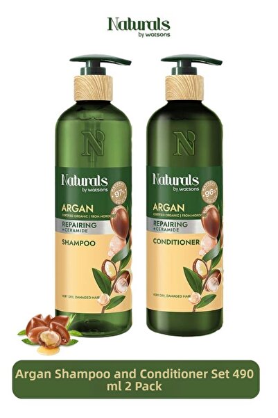 Naturals By Watsons Argan Shampoo and Conditioner 490 ml X2 Pieces
