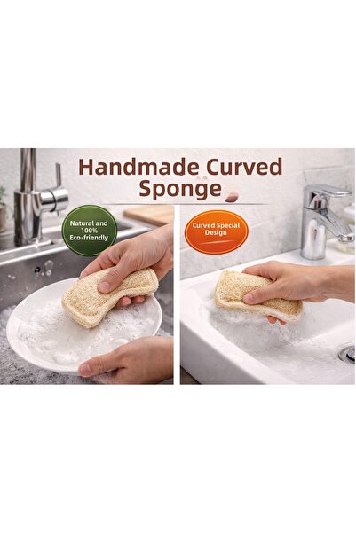 Tasarım 3 قطع من إسفنج ليفة اليقطين الطبيعي مقاس 14×9 سم |   متعدد الاستخداما...