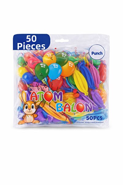 Twin Store Colorful Atom Balloon Punch Balloon Rubber String Party Balloon 50...