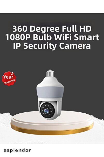 esplendor Smart Bulb Camera with Night Vision and Mobile App
