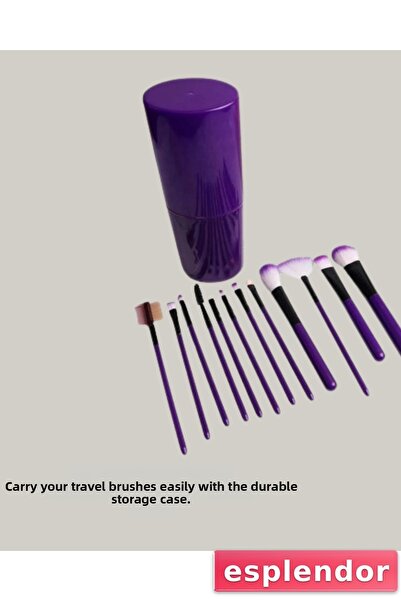 esplendor مجموعة فرش احترافية مكونة من 12 قطعة للمكياج المثالي مع علبة محمولة...