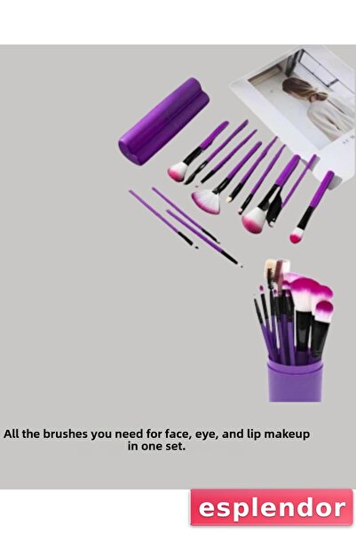 esplendor مجموعة فرش مكياج احترافية مكونة من 12 فرشاة ذات شعيرات صناعية فائقة...