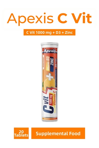 Apexis سيت فيت 1000 ملغ د3 زنك أقراص فوارة 20 قرص