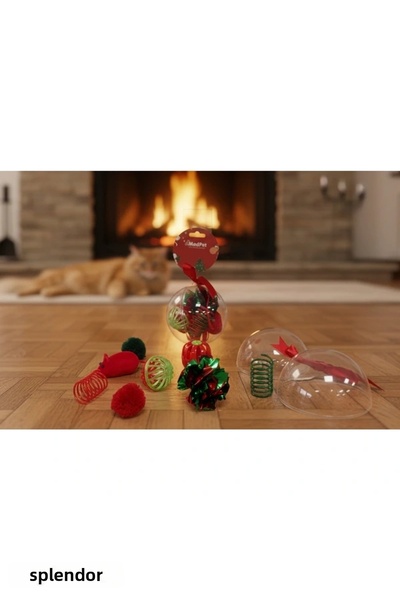 esplendor مجموعة ألعاب مكونة من 8 قطع بتصميم كرة أرضية لعيد الميلاد
